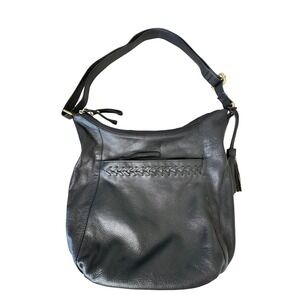 Great American Leather Works Hobo Bag M Black Braided Shoulder Crossbody Bag